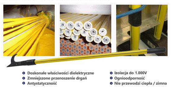 Bosak dielektryczny składany typ D 1,8 m (0,9 m + 0,9 m)